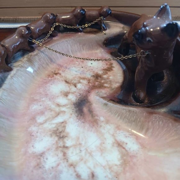 Vintage Tilso Boxer And Puppies  Ceramic Tray Mid Century - Picture 7 of 7